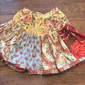 Matilda Jane Floral Patchwork Skirt - Red, Yellow, Brown